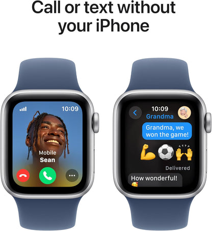 Apple Watch Se (Gps + Cellular) - 2Nd Generation - 40 Mm - Silver Aluminium - Smart Watch With Sport Band - Fluoroelasto