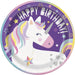 Piatti Ecologici in Carta - 23 cm - Festa a Tema Unicorno - Confezione da 8