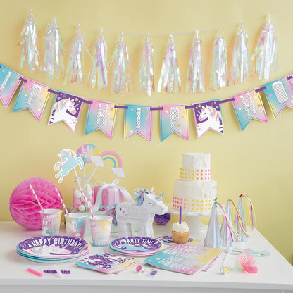 Piatti Ecologici in Carta - 23 cm - Festa a Tema Unicorno - Confezione da 8
