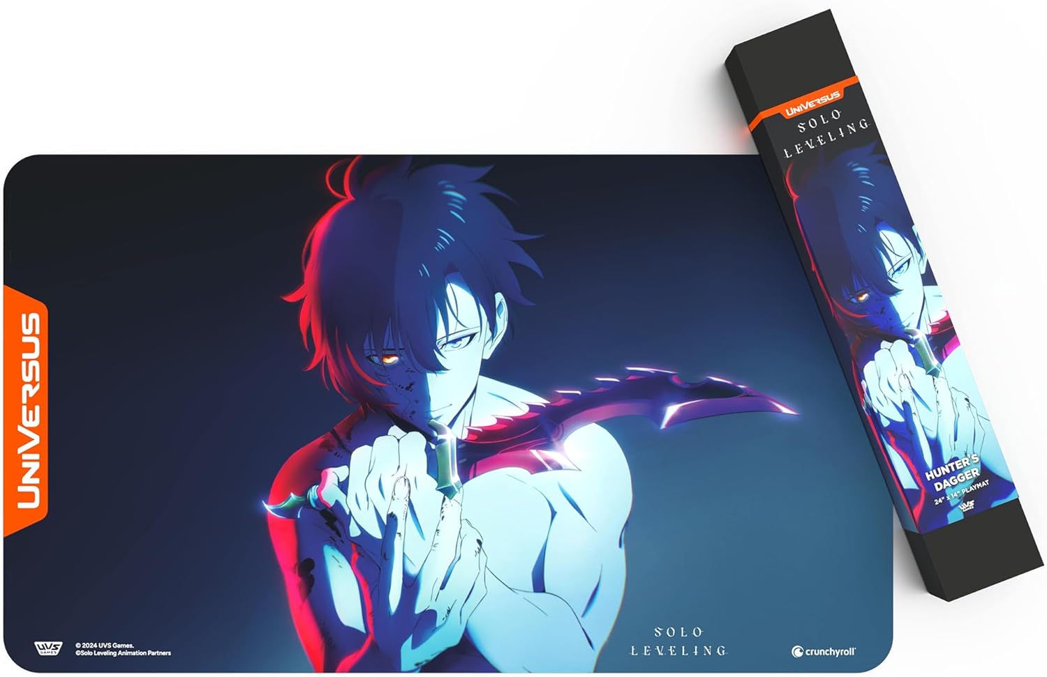UniVersus: Solo Leveling: Hunter's Dagger Playmat - 24 x 14 Neoprene Mat, Non-Slip Back, Tabletop Card Game Accessory, UVS Games, Officially Licensed