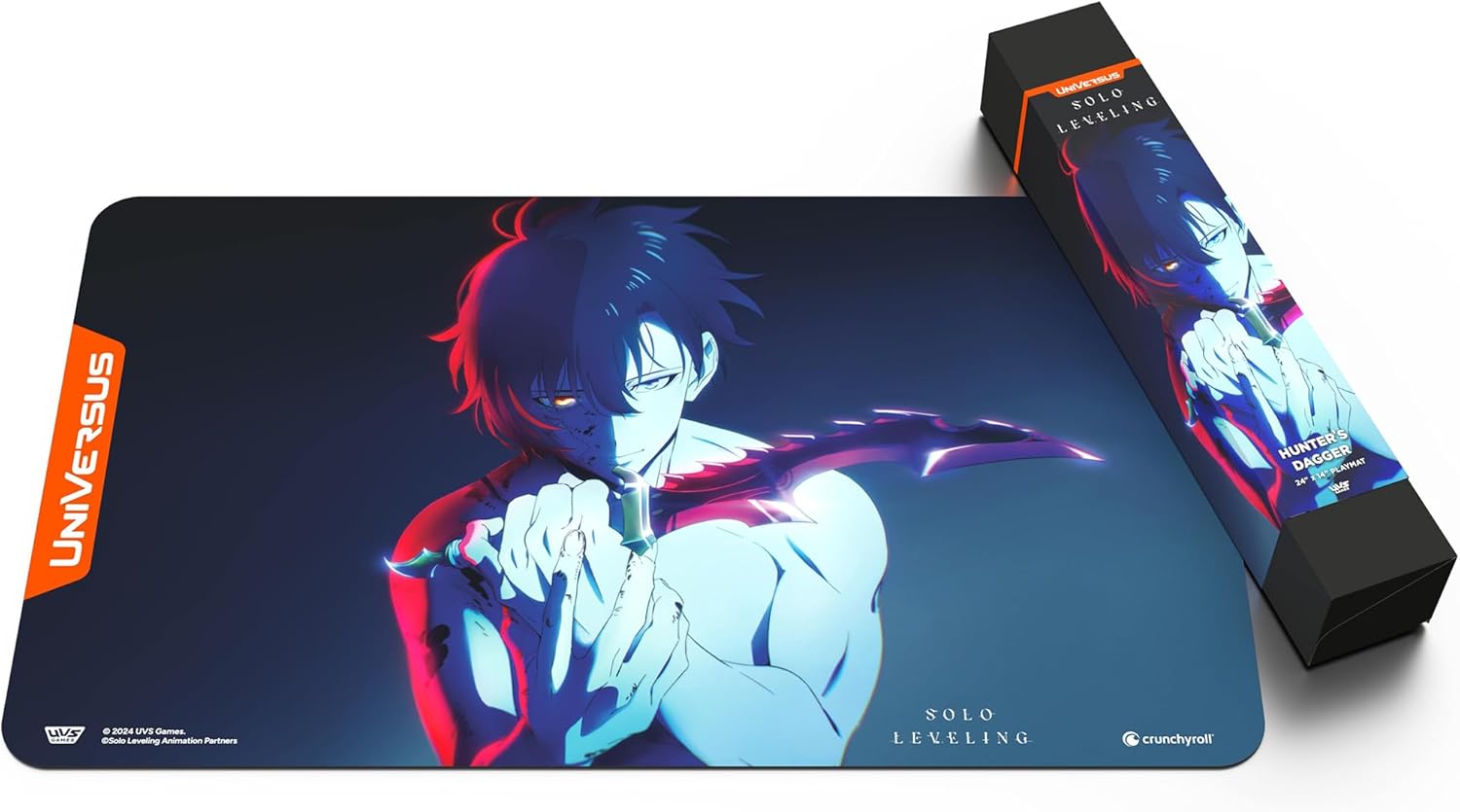 UniVersus: Solo Leveling: Hunter's Dagger Playmat - 24 x 14 Neoprene Mat, Non-Slip Back, Tabletop Card Game Accessory, UVS Games, Officially Licensed