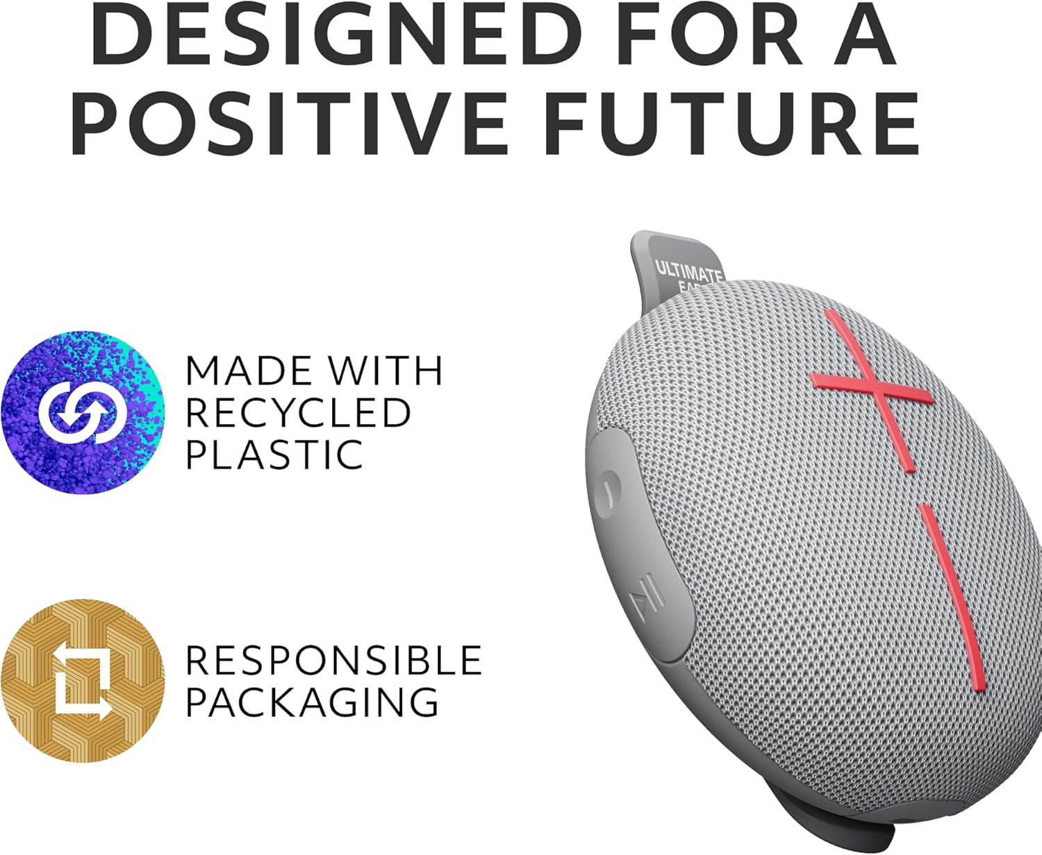 Ultimate Ears MINIROLL Ultra-Portable Waterproof Bluetooth Speaker, Big Bass, IP67 Dustproof, 40 m (131 ft) Range - Revive
