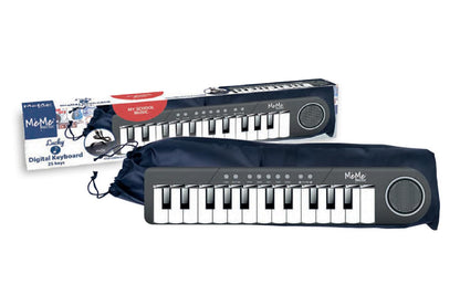 MeMe digitaal toetsenbord met 25 toetsen, middenkruis met draagtas, USB-kabel, 8 tonen, 8 ritmes, 5 demo, metronoom, transpose transmissie 1 octaaf, concert, schooltoetsenbord, afmetingen: 37 cm x 7