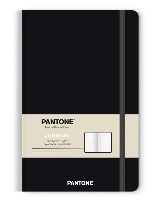 Pantone Official Black 5.25 X 8.25 Inch Lined Compact Journal Non-Dated