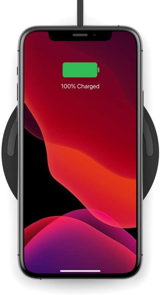 Belkin BoostCharge Wireless Charging Pad 10W (Qi-Certified Fast Wireless Charger for iPhone, Samsung, Google, more) – Black, Wall Adapter Not Included