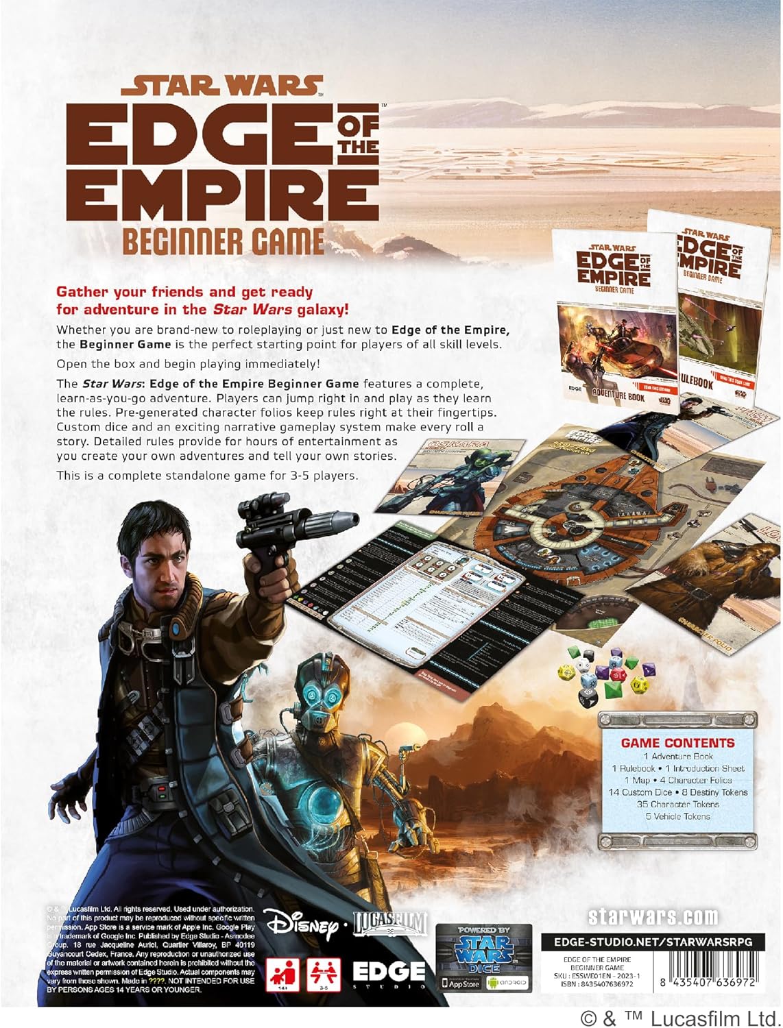 Edge, Star Wars Edge of the Empire RPG: Beginner Game, RPG, Ages 12 plus, 3-5 Players