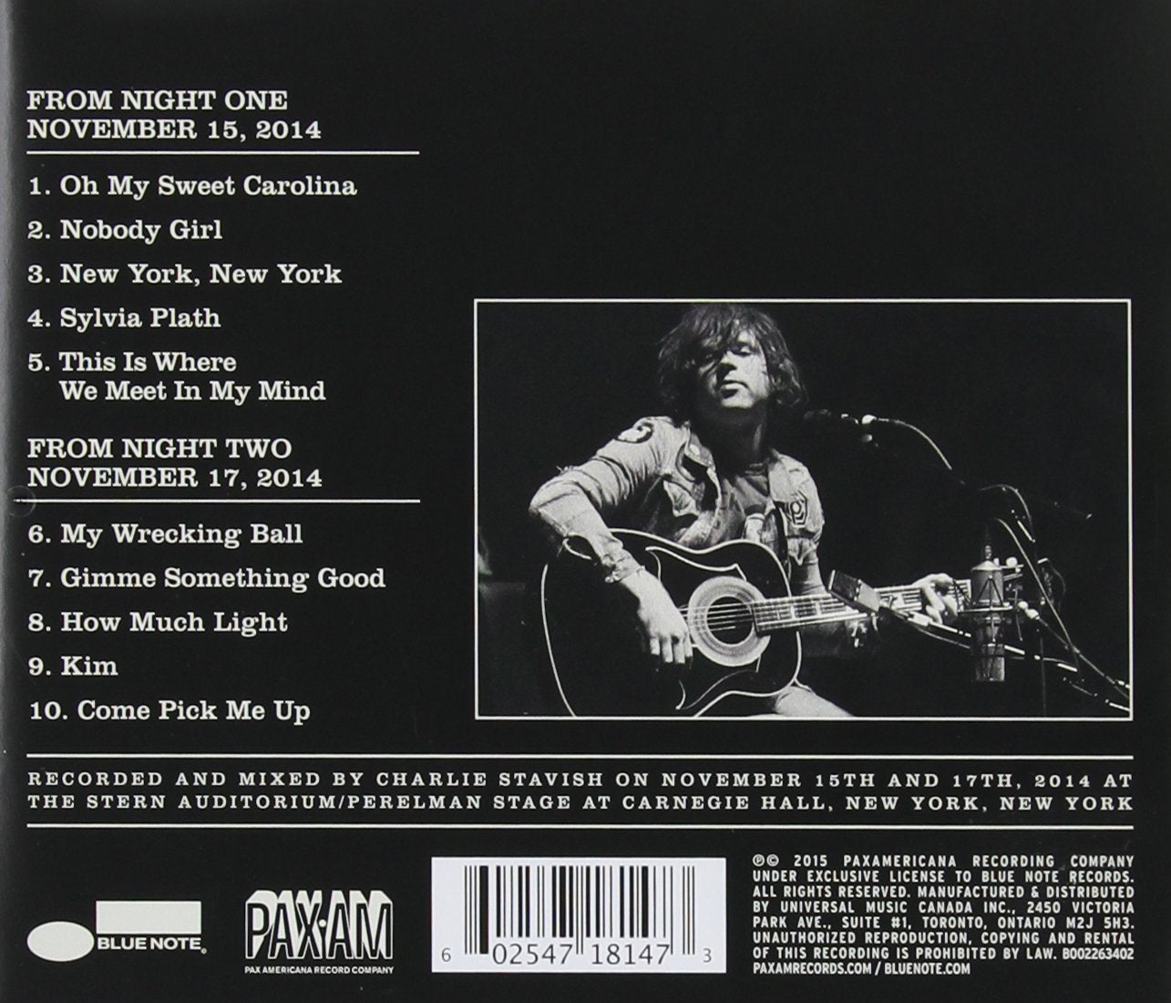 Ryan Adams-Live At Carnegie Hall