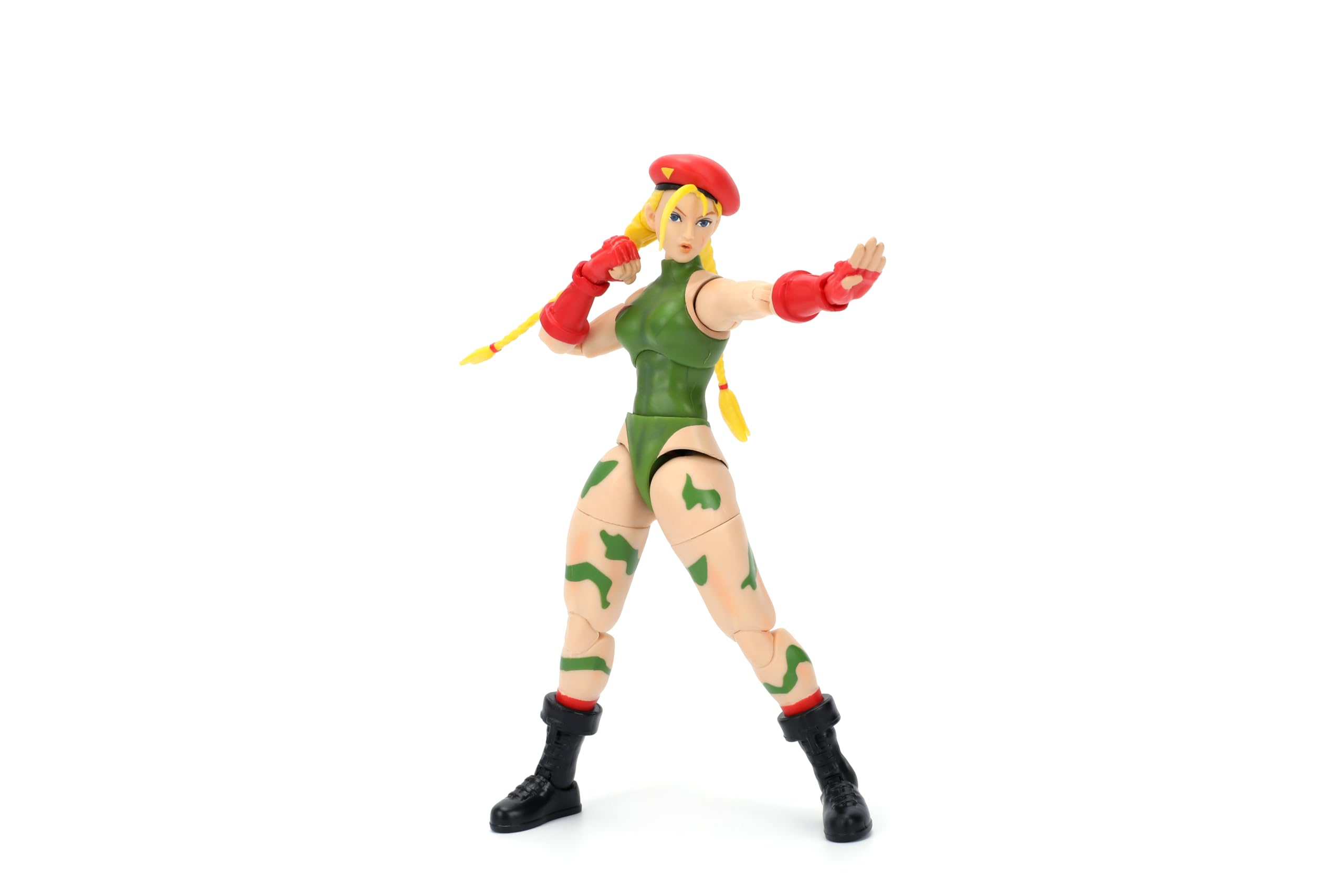 Jada Toys – Street Fighter II Cammy Action Figure - 1:12 Scale Collectible - Includes Interchangeable Heads, Hands, and Accessories - Ages 13+ - Classic Video Game Nostalgia