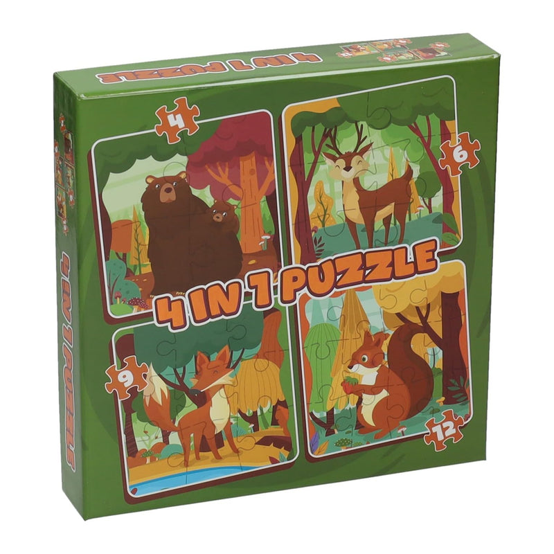Wins Holland - Legpuzzel 4in1 - Bosdieren 12st.
