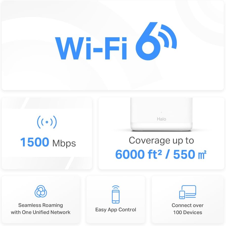 Tp-Link - Mercusys Halo H60X Ax1500 Whole Home Mesh Wi-Fi 6 System (2-Pack)