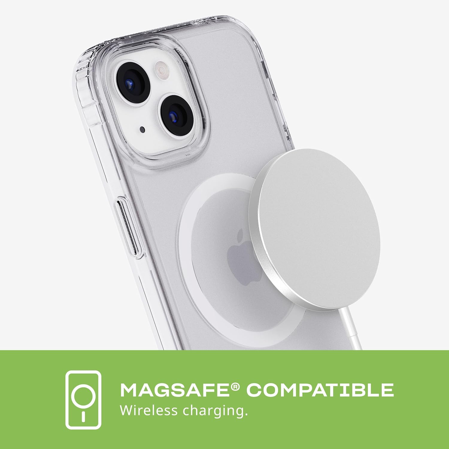 tech21 Evo Clear case Compatible with MagSafe for iPhone 15 -Impact Protection Case - Clear