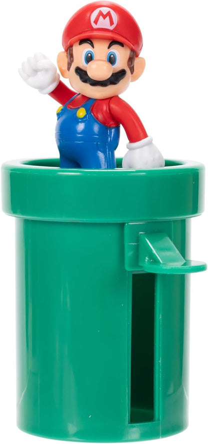 Nintendo Super Mario Soda Jungle Diorama Includes 3 Figures and 2 Accessories: 2.5-Inch Mario, Wiggler, Piranha Plant, Warp Pipe, Coin. Ages 3+ (Officially Licensed)
