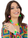 Smiffys Neon Flower Power Jewellery Set Fancy Dress Accessory for Adults 3 Piece Set Includes Earrings Necklace and Bracelet Ideal for 60s 70s Themed Parties Festivals and Hippie Costumes