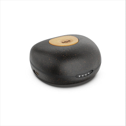 House of Marley Champion True Wireless, Auricolari Bluetooth 5.0 Compatti con Custodia Ricaricabile a Ricarica Rapida, Include 3 Paia di Auricolari Gel Multiformato, Materiale Ecosostenibili, Nero