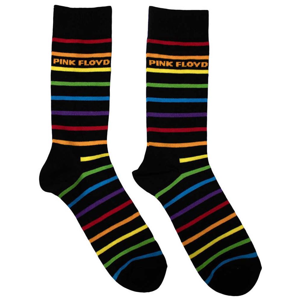 Rock Off officially licensed products Pink Floyd Prism Stripes Band Logo Ankle Socks UK Size 7-11