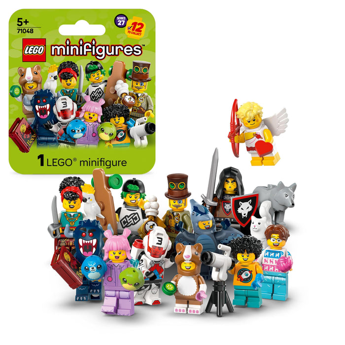 LEGO Minifigures Series 27 Mystery Box, Get 1 of 12 Collectible Figures incl. Cupid, Pterodactyl, Jetpack Racer & More - Toys for 5+ Year Old Boys and Girls 71048