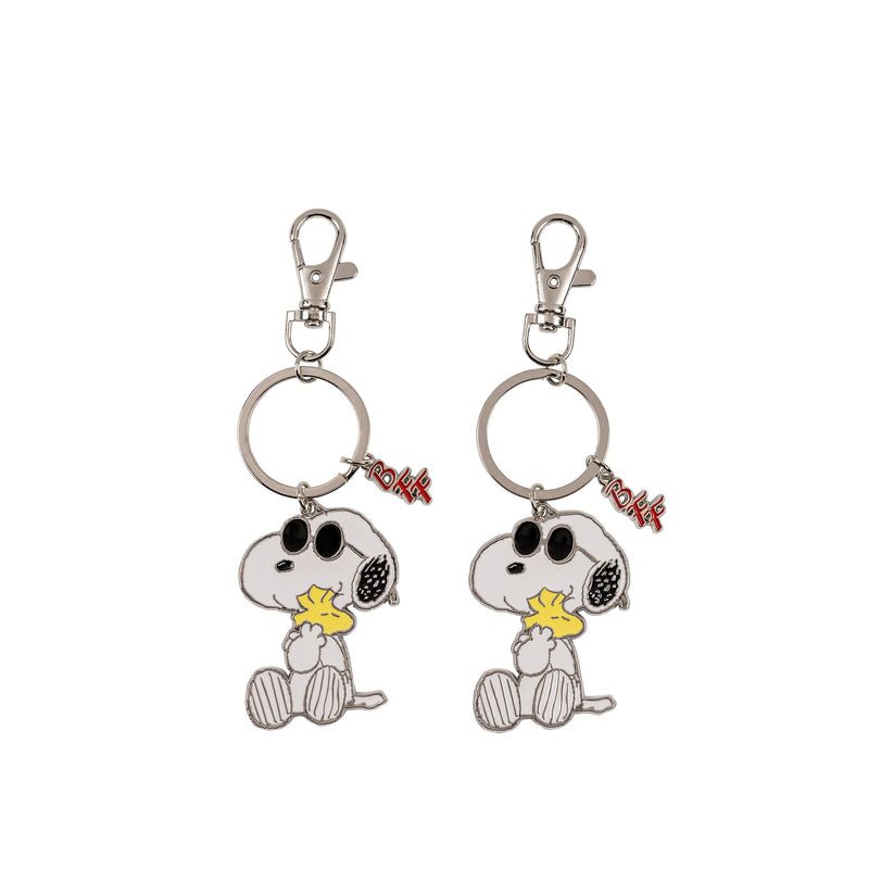 Peanuts Snoopy White, Yellow and Silver BFF Keyring Set