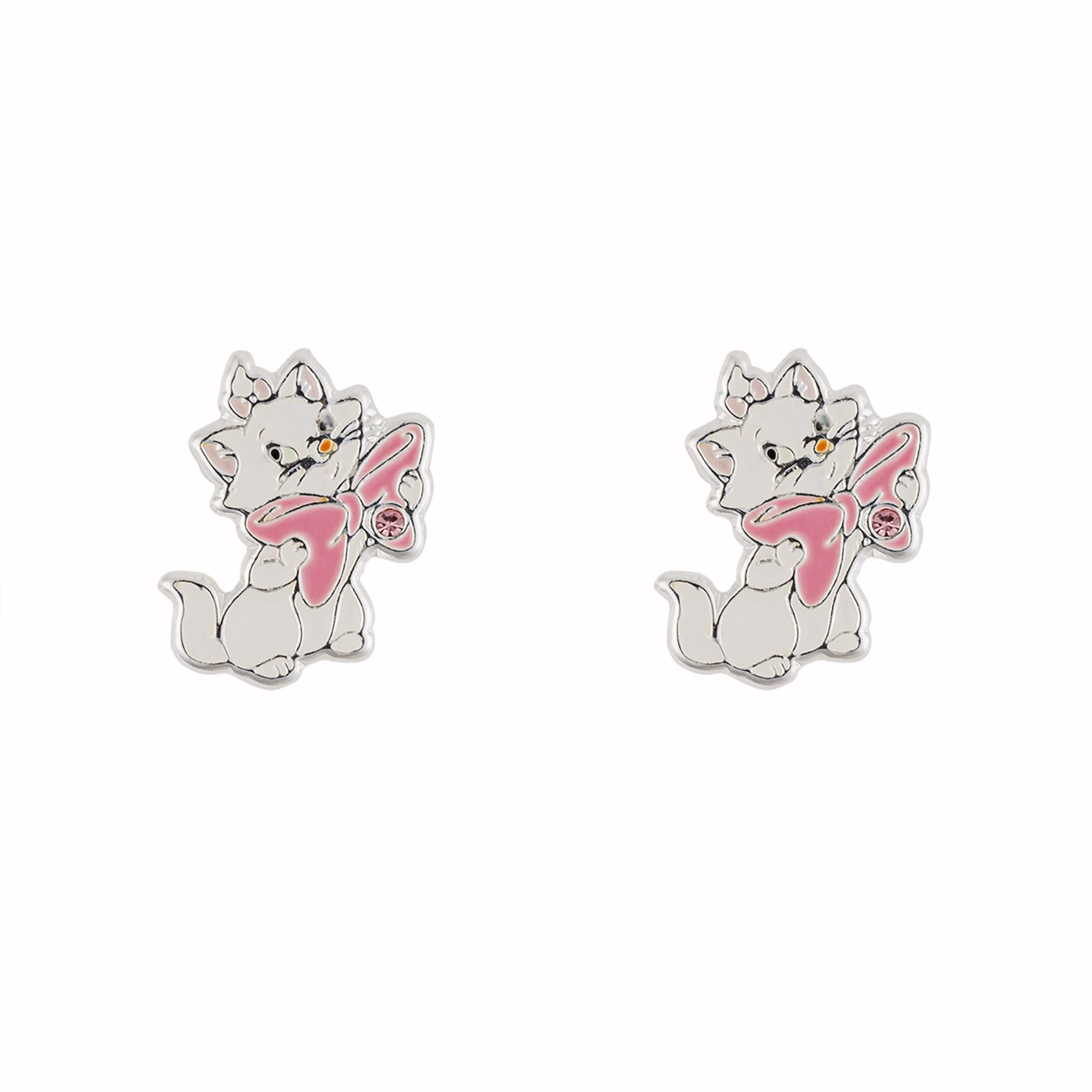 Disney Aristocats Marie Silver Plated Stud Earrings