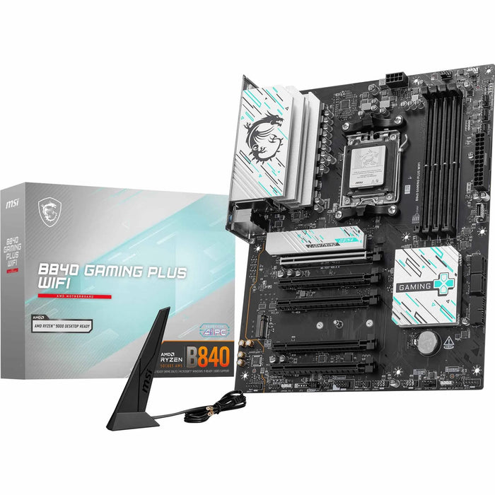 MSI B840 GAMING PLUS WIFI Motherboard, ATX - Supports AMD Ryzen 9000/8000 / 7000 Processors, AM5 - DDR5 Memory Boost 8000+ MT/s (OC), PCIe 4.0 x16, M.2 Gen4, Wi-Fi 7, 2.5G LAN