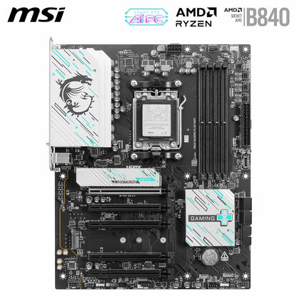 MSI B840 GAMING PLUS WIFI Motherboard, ATX - Supports AMD Ryzen 9000/8000 / 7000 Processors, AM5 - DDR5 Memory Boost 8000+ MT/s (OC), PCIe 4.0 x16, M.2 Gen4, Wi-Fi 7, 2.5G LAN
