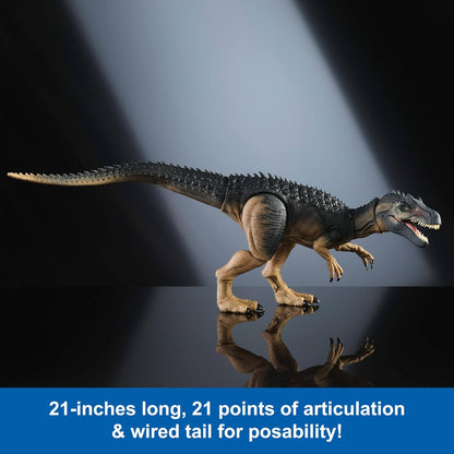 Mattel Jurassic World Hammond Collection Allosaurus Dinosaur Action Figure, Premium Movie Design, Glass Eyes & Wired Tail, 19 Points of Articulation, JCG13