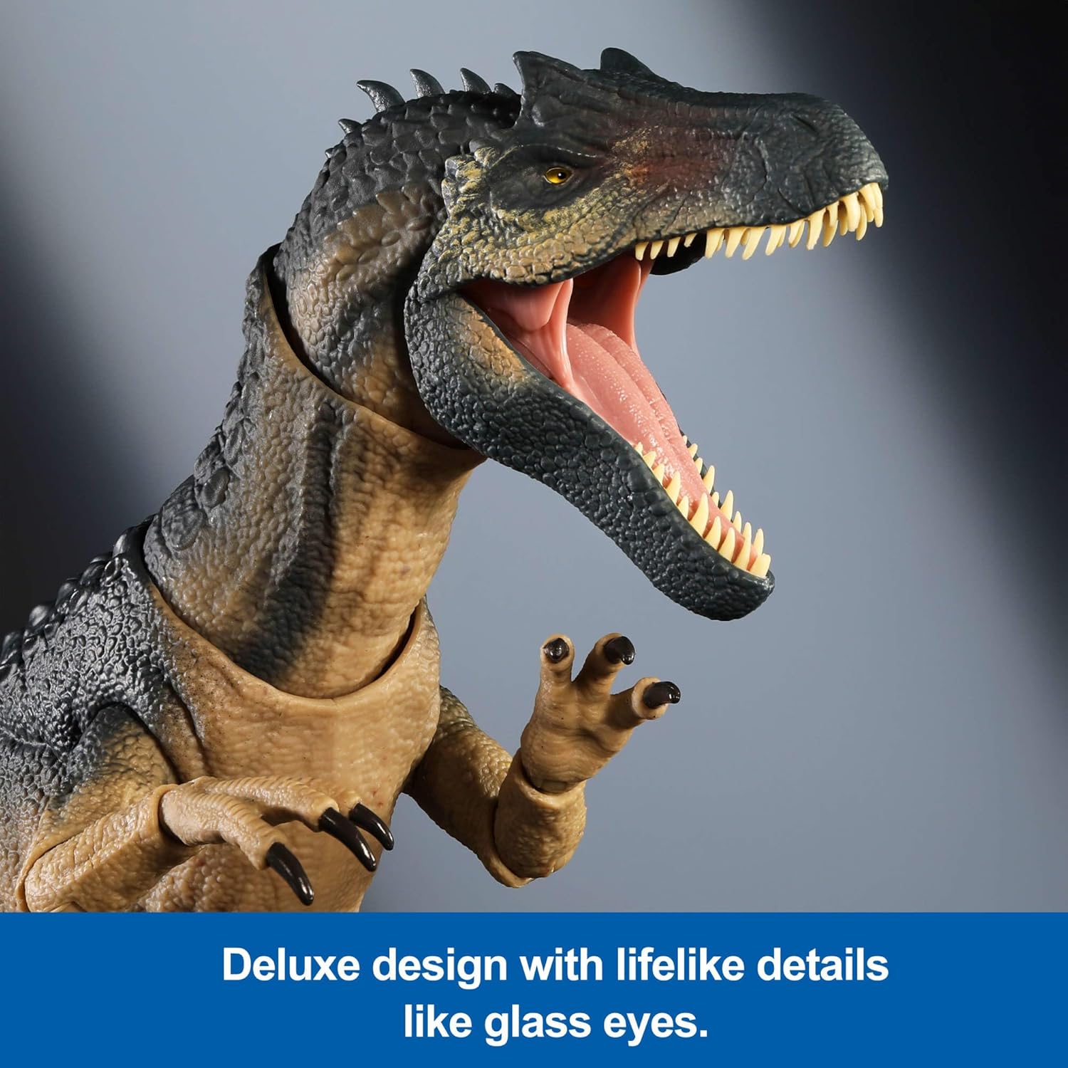Mattel Jurassic World Hammond Collection Allosaurus Dinosaur Action Figure, Premium Movie Design, Glass Eyes & Wired Tail, 19 Points of Articulation, JCG13