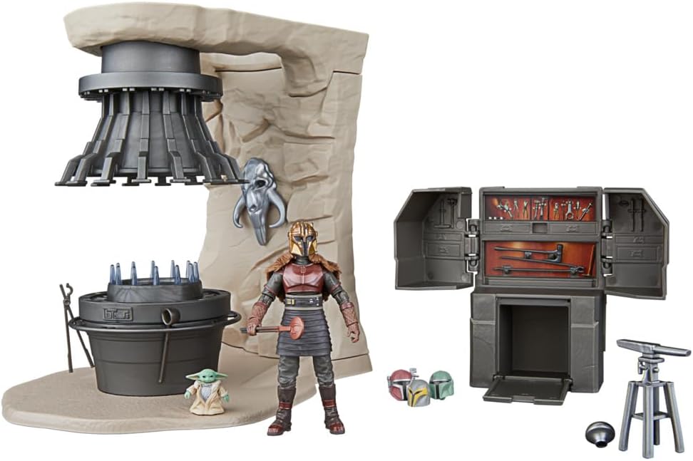 Star Wars The Vintage Collection The Armorer’s Forge, The Mandalorian 3.75 Inch Collectible Playset with Action Figure