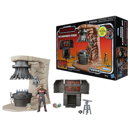 Star Wars The Vintage Collection The Armorer’s Forge, The Mandalorian 3.75 Inch Collectible Playset with Action Figure