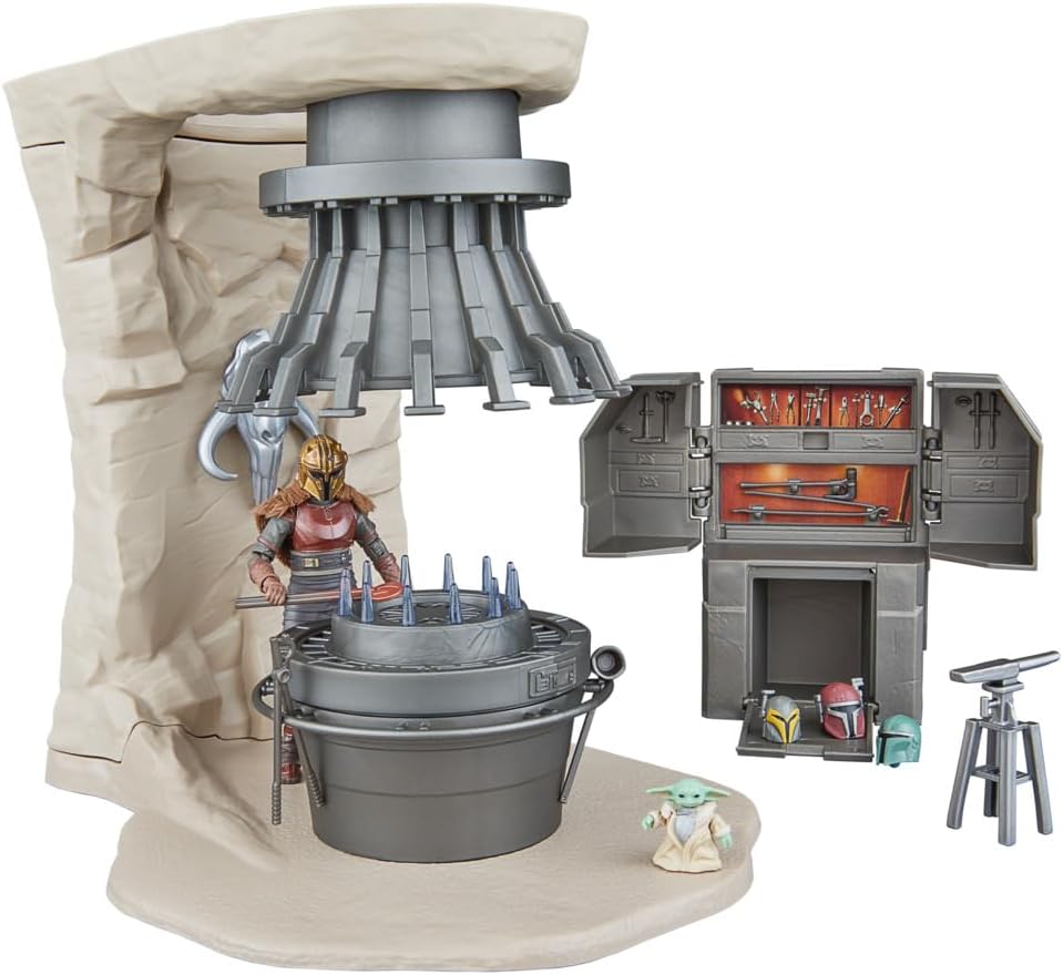 Star Wars The Vintage Collection The Armorer’s Forge, The Mandalorian 3.75 Inch Collectible Playset with Action Figure
