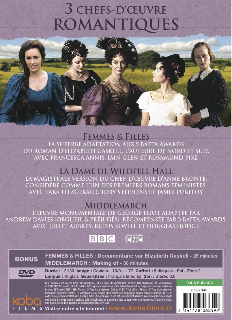 Les chefs-d'oeuvre inédits de BBC : femmes et filles + la dame de wildfell hall + middlemarch