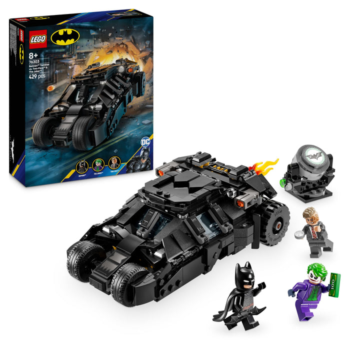 LEGO DC Batman: Batman Tumbler vs. Two-Face & The Joker - Batmobile Car Toy with 3 Minifigures - Super Hero Set - Gift for 8 Plus Year Old Boys, Girls and Dark Knight Fans 76303