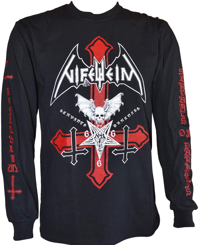 Nifelheim Servants Of Darkness Inverted Cross Gildan Long-Sleeved Shirt - Black - 54