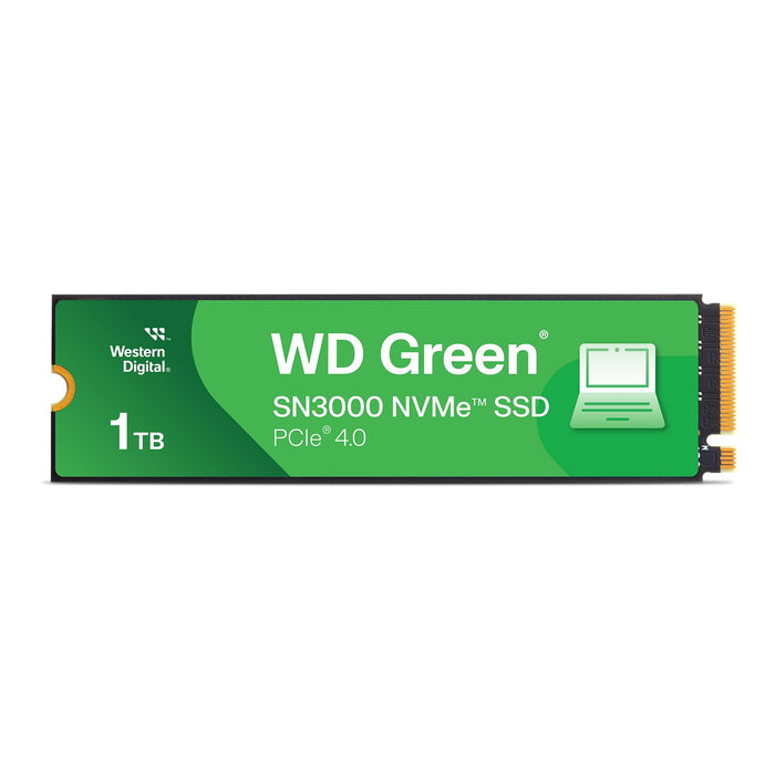 Western Digital 1TB WD Green SN3000 NVMe Internal SSD - Solid State Drive - Gen4 PCIe, M.2 2280, Up to 5,000 MB/s - WDS100T4G0E