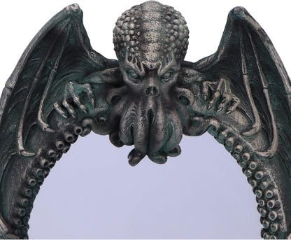 Nemesis Now Cthulhu's Reflection Cthulhu Mirror 25cm, Resin, Silver, Cthulhu Tabletop Mirror, Cast in the Finest Resin, Expertly Hand-Painted