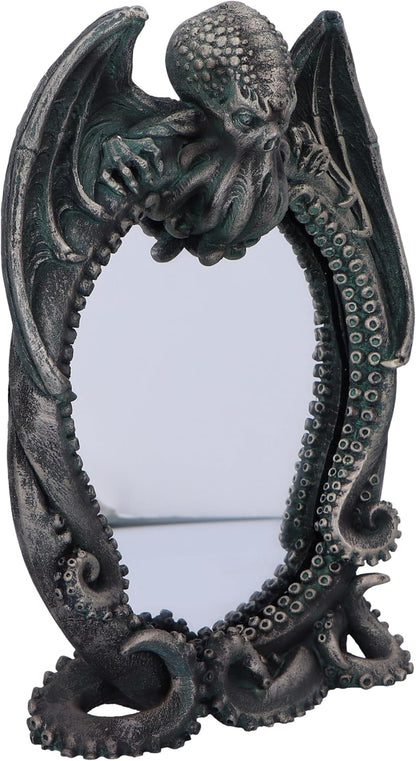 Nemesis Now Cthulhu's Reflection Cthulhu Mirror 25cm, Resin, Silver, Cthulhu Tabletop Mirror, Cast in the Finest Resin, Expertly Hand-Painted