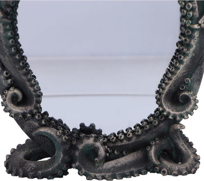 Nemesis Now Cthulhu's Reflection Cthulhu Mirror 25cm, Resin, Silver, Cthulhu Tabletop Mirror, Cast in the Finest Resin, Expertly Hand-Painted