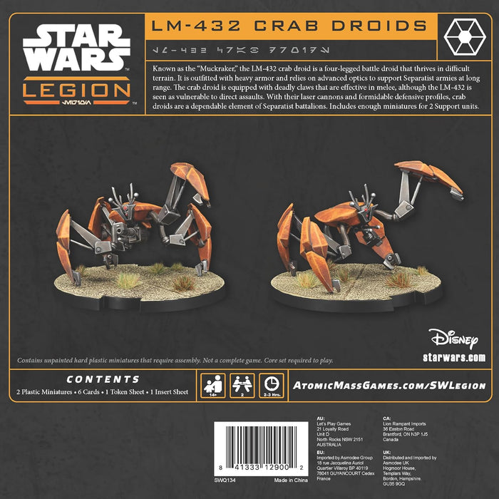 Atomic Mass Games | Star Wars Legión: LM-432 Crab Droids | Expansión | Juego de Miniaturas | A Partir de 14 Años | para 2 Jugadores | 1-2 Horas por Partida | Multilenguaje (Incluye Español