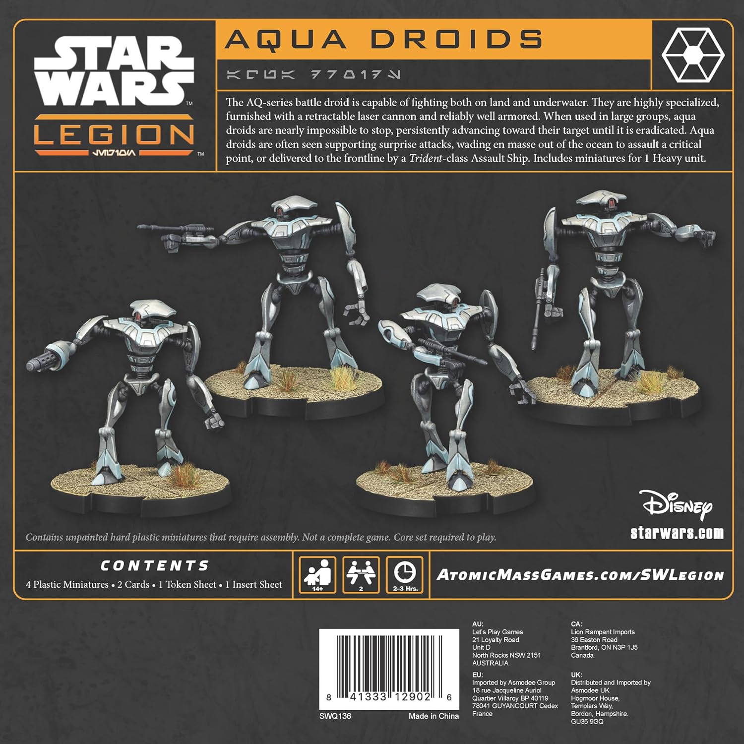 Atomic Mass Games | Star Wars Legión: Aqua Droids | Expansión | Juego de Miniaturas | A Partir de 14 Años | para 2 Jugadores | 1-2 Horas por Partida | Multilenguaje (Incluye Español
