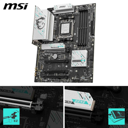 MSI B850 GAMING PLUS WIFI Motherboard, ATX - Supports AMD Ryzen 9000/8000 / 7000 Processors, AM5 - DDR5 Memory Boost 8200+ MT/s (OC), PCIe 5.0 x16 & 4.0 x16, M.2 Gen5, Wi-Fi 7, 5G LAN