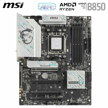 MSI B850 GAMING PLUS WIFI Motherboard, ATX - Supports AMD Ryzen 9000/8000 / 7000 Processors, AM5 - DDR5 Memory Boost 8200+ MT/s (OC), PCIe 5.0 x16 & 4.0 x16, M.2 Gen5, Wi-Fi 7, 5G LAN