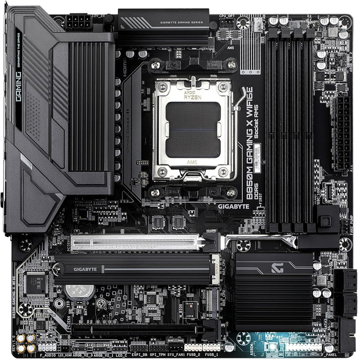 GIGABYTE B850M GAMING X WIFI6E Motherboard - AMD Ryzen 9000 Series CPUs, 10+2+2 Phases Digital VRM, up to 8200MHz DDR5 (OC), 1xPCIe 5.0 + 1xPCIe 4.0 M.2, 2.5LAN, WIFI 6E, USB 3.2 Gen 2