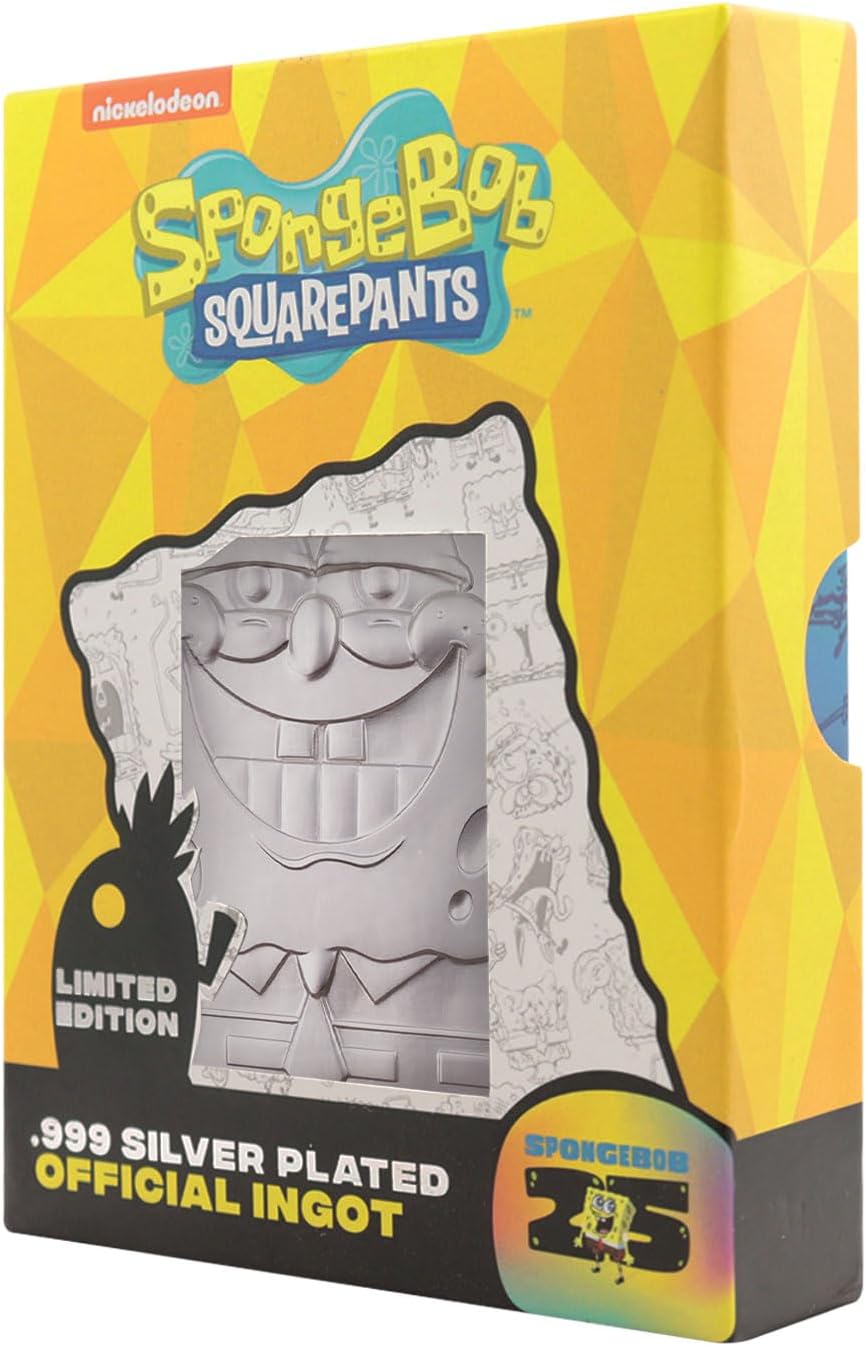 FaNaTtik SpongeBob SquarePants 25th Anniversary .999 Silver Plated Metal Ingot
