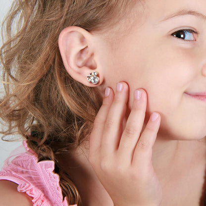 Minnie Mouse Two Tone Plated Crystal Stud Earrings