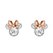 Minnie Mouse Two Tone Plated Crystal Stud Earrings