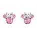 Minnie Mouse Silver Plated Pink Crystal Stud Earrings for Girls and Women