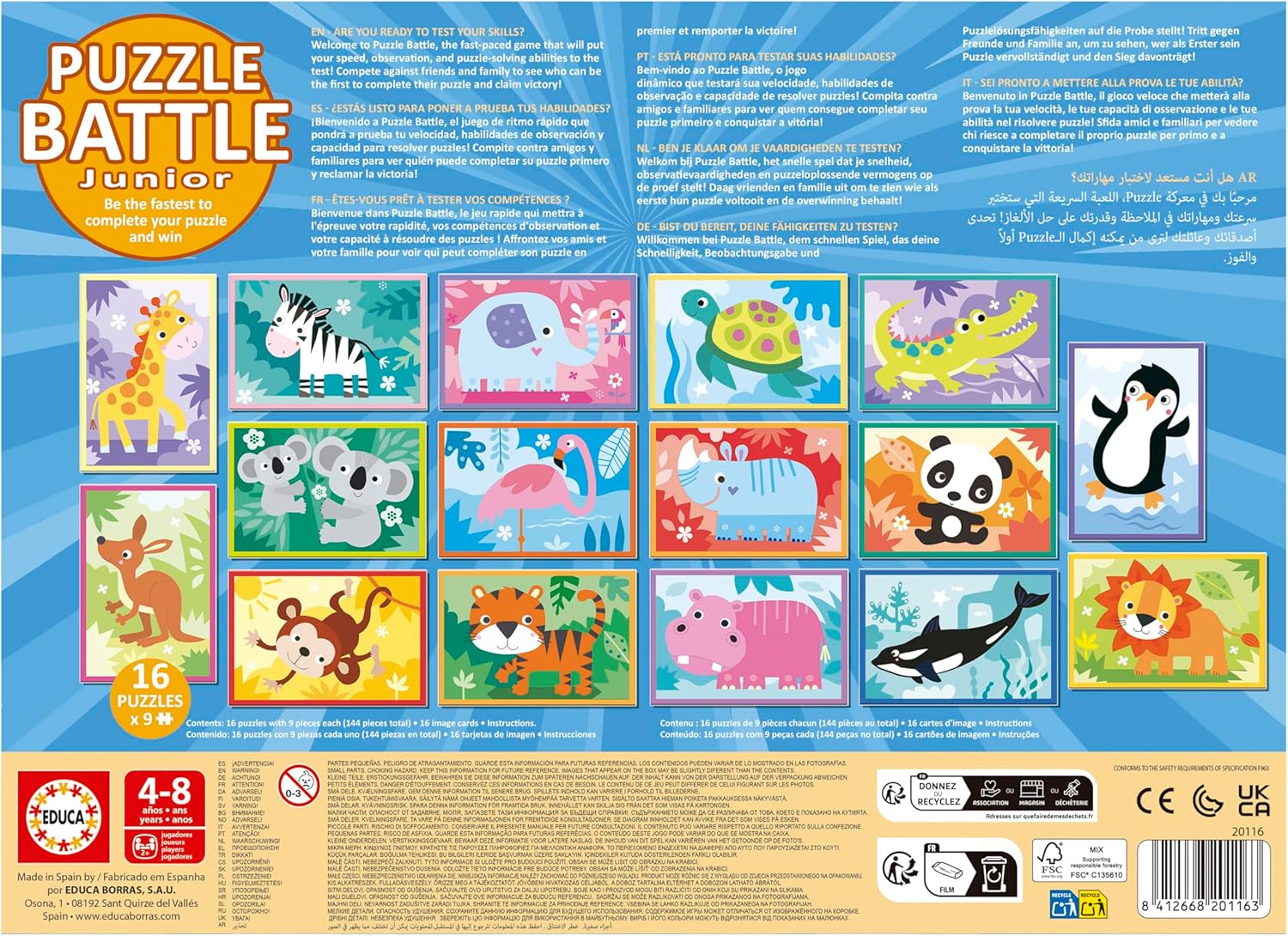 Educa - Battle Animals puzzel aanbevolen vanaf 4 jaar (20116