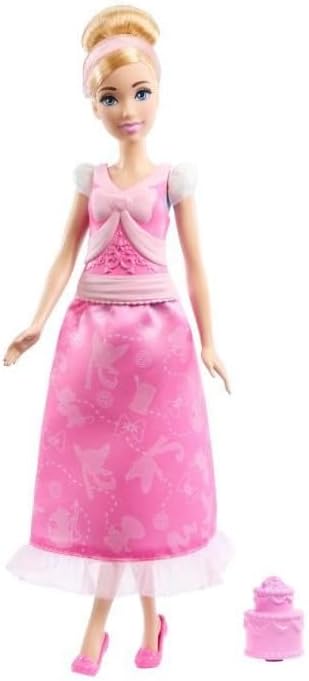Mattel Disney Princess Toys, Cinderella Fashion Doll with 2 Looks, 9 Accessories, 2 Snap-On Bodices & 2 Skirts, 2-in-1 Stories Inspired by Disney Movie