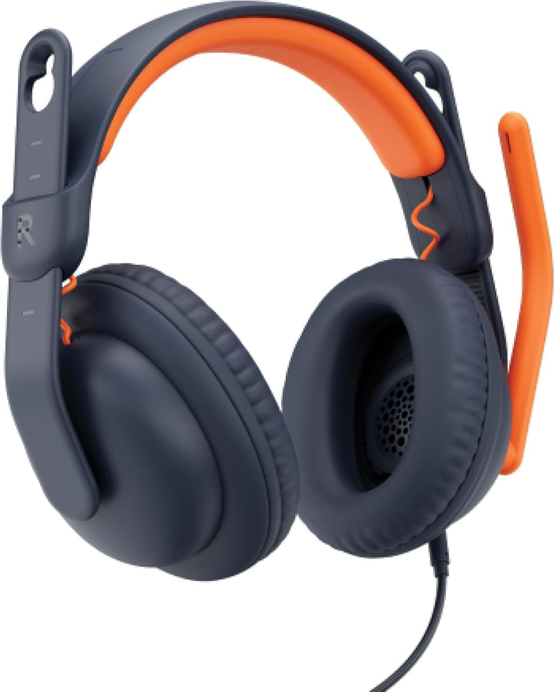 Logitech Zone Learn Wired Headset with Microphone for Learners, Comfortable and Adjustable Fit for Kids, USB C, for Windows/MacOS/iPadOS/Android/Mobile - On-Ear, Blue
