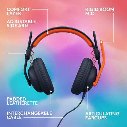 Logitech Zone Learn Wired Headset with Microphone for Learners, Comfortable and Adjustable Fit for Kids, USB C, for Windows/MacOS/iPadOS/Android/Mobile - On-Ear, Blue