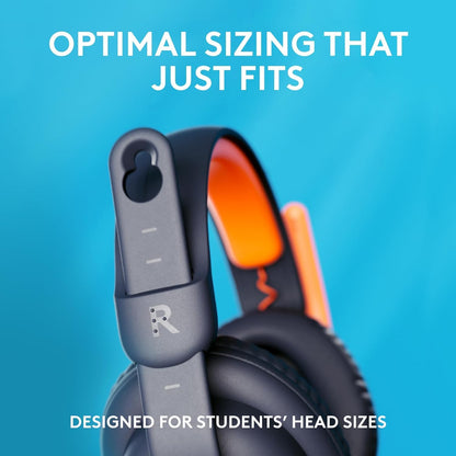 Logitech Zone Learn Wired Headset with Microphone for Learners, Comfortable and Adjustable Fit for Kids, USB C, for Windows/MacOS/iPadOS/Android/Mobile - On-Ear, Blue